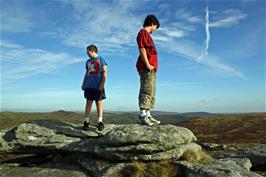 Lawrence and Dillan on Combestone Tor (new photo for 2024)