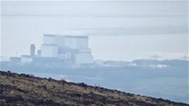 Hinkley Point nuclear power station, viewed in the distance from the Quantocks track