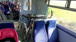 Our bikes stacked efficiently on the 15:45 train from Barnstaple to Exeter