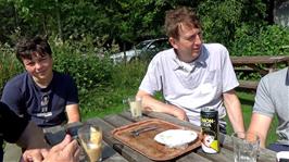 Refreshments in the morning sunshine at Faeryland, on the banks of Grasmere Lake
