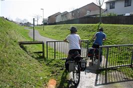 George and Dillan start on the Sustrans cycle route through Barnstaple