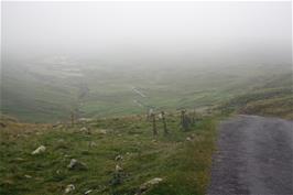 View onwards (west) from the top of Hardknott Pass (179m climb, or 1.5x Dartmeet hill)