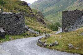 View back (westwards) from the top of Honister Pass
