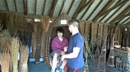 Lawrence likes the Hanging Pod Chair in the Willow and Wetlands Visitor Centre, but wouldn't want to pay £360 for it!