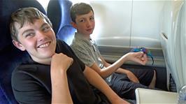 Dillan and George on the 12:30 Virgin train from Euston to Lancaster