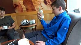 Refreshments in Starbucks, Marketgate Shopping Centre, Lancaster, after a 0.4 mile ride from the station