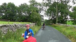 Clapham Old Road near Ingleton Cemetary, 0.8 miles into the ride