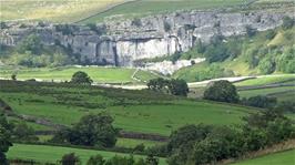 Malham Cove as seen from Grains Lane, Kirkby Malham, 17.5 miles into the ride