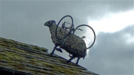 An interesting sight on the roof of the Dales Bike Centre, Reeth