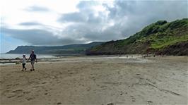 Crossing Robin Hood Bay's beach, the shortcut route to Boggle Hole