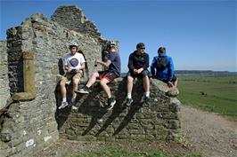 Lawrence, Will, Dillan and George on the ruins of Burrow Mump church