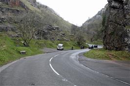 Climbing Cheddar Gorge, 1.2 miles into the ride