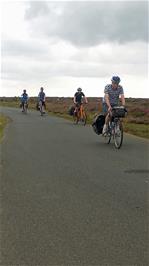 Michael leads the group over Hartoft Moor