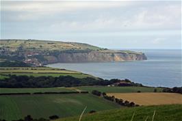 View back to Robin Hood's Bay from the railway path at Susanna Hill near Boggle Hole