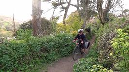 Approaching Land's End Youth Hostel along an interesting shortcut found by George
