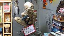 A life-size Gollum at the Outland comic book store, Fortunen, Bergen