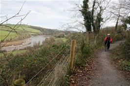 John on the cycle path from Ashprington to Totnes, following the River Dart