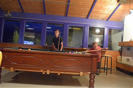 John playing Pool at Voss youth hostel