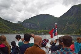 View back to Flåm from Aurlandsfjord