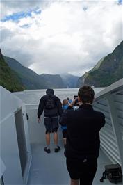 Forward view of Aurlandsfjord from the ferry