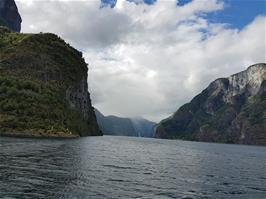 Forward view of Aurlandsfjord from the ferry