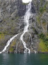 The Aurlandsfjord waterfall