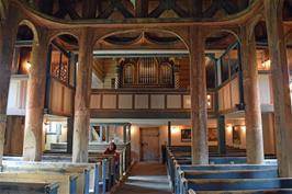 The organ and rear of Lom Stave Church