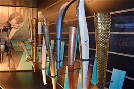 A selection of Olympic Torches used at recent Olympic Games tournaments