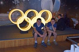 Dillan, Jude and George on the way out of the Norwegian Olympic Museum