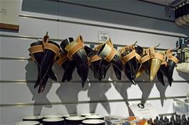 Drinking horns on display in the museum shop
