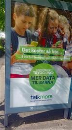This Norwegian phone company, advertising on one of the billboards opposite the Arkadia Cafe, seems to be encouraging teenagers to spend more time on their phones!