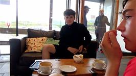 A very welcome coffee at The Hub café, Camuscross, Isle of Skye