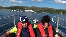 Approaching Ullapool as the Stornoway ferry starts to depart