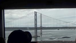 The old and the new: a pair of Forth road bridges as viewed from the Forth rail bridge