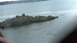 Remains of old forts on Inchgarvie in the Forth of Firth, last used in the 1930s