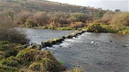 The stepping stones over the East Dart River at Week Ford