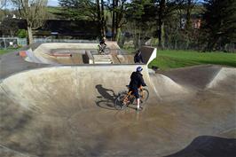 Jude, George and Dillan try out the skate park at Ashburton