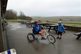 Will tries out one of the unusual bikes available for hire at Parsley Hay Cycle Hire