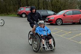 George gives John a rest on another unusual bike at Parsley Hay Cycle Hire