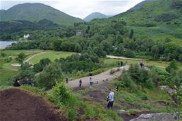 Looking down to the Glenfinnan viewpoint, from our lunch spot