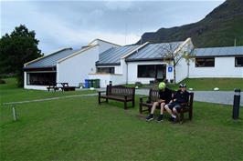 Jude and Dillan outside Torridon Youth Hostel