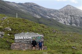 Jude and Dillan at the Beinn Eighe National Nature Reserve sign