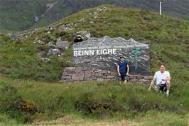 Jude, Dillan and Michael at the Beinn Eighe National Nature Reserve sign