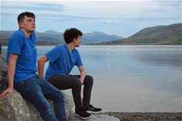 Dillan and Jude at Loch Broom, Ullapool