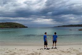 Dillan and Jude on the magnificent beach at Achmelvich
