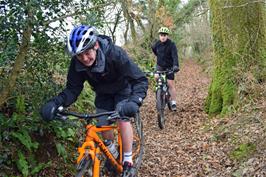 Dillan and Jude enjoy the downhill track to the Avon near Reveton