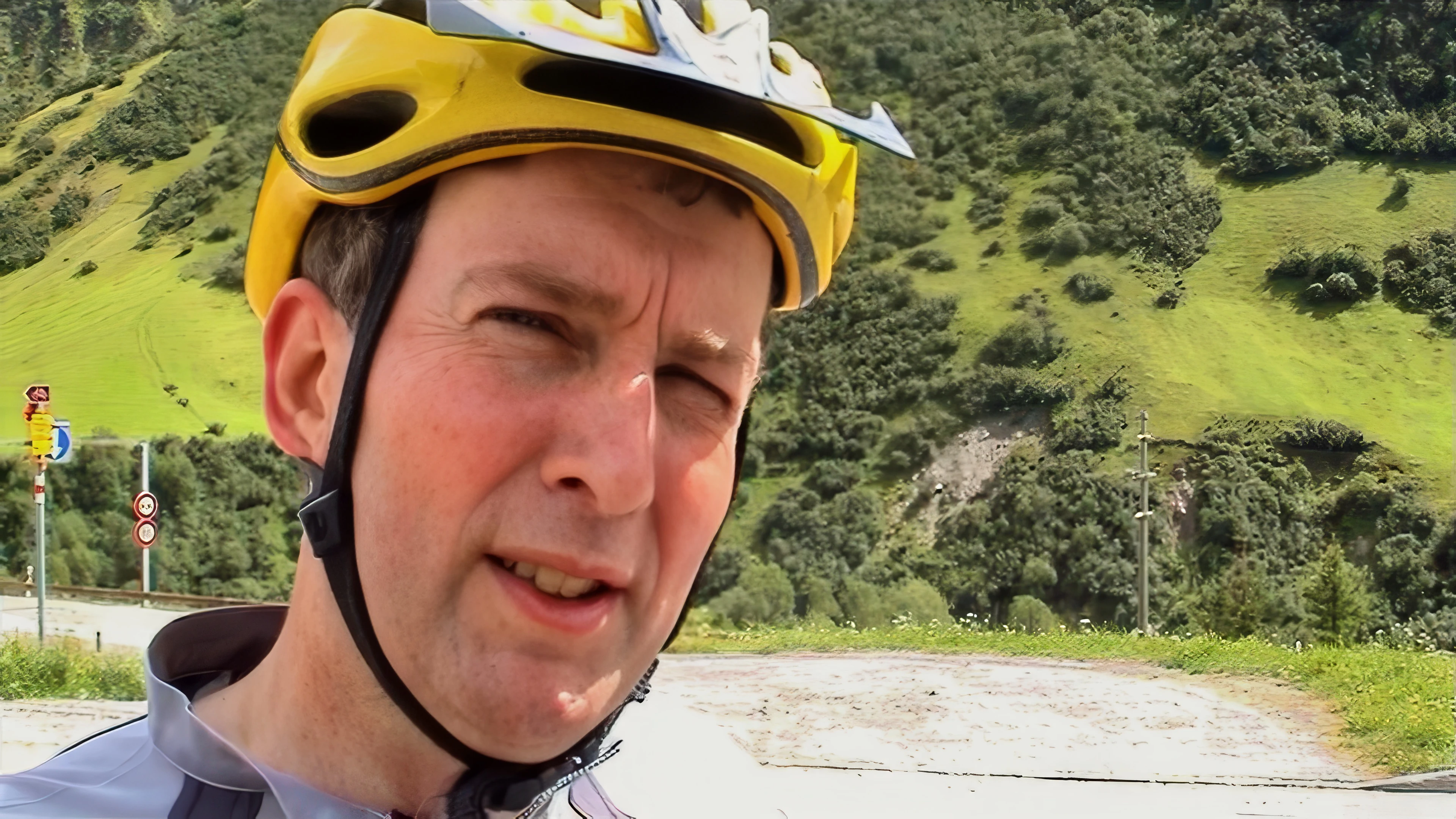 Hinterrhein: Michael explains the ‘Standard Tour Pace’—whatever speed he rides.