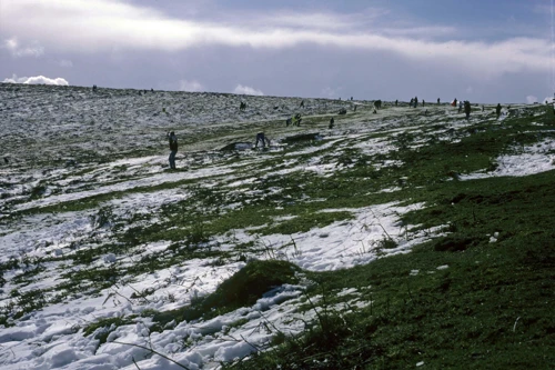 More visitors enjoying Haytor's winter playground.