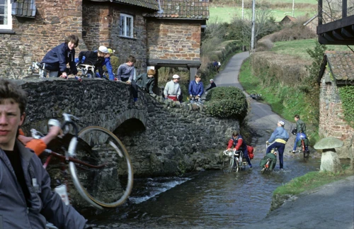David Parry and Philip Drew are still in the Allerford ford, laughter everywhere.