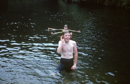 Andrew Simmons and Richard Palmer endure the icy waters at Spitchwick for just three minutes